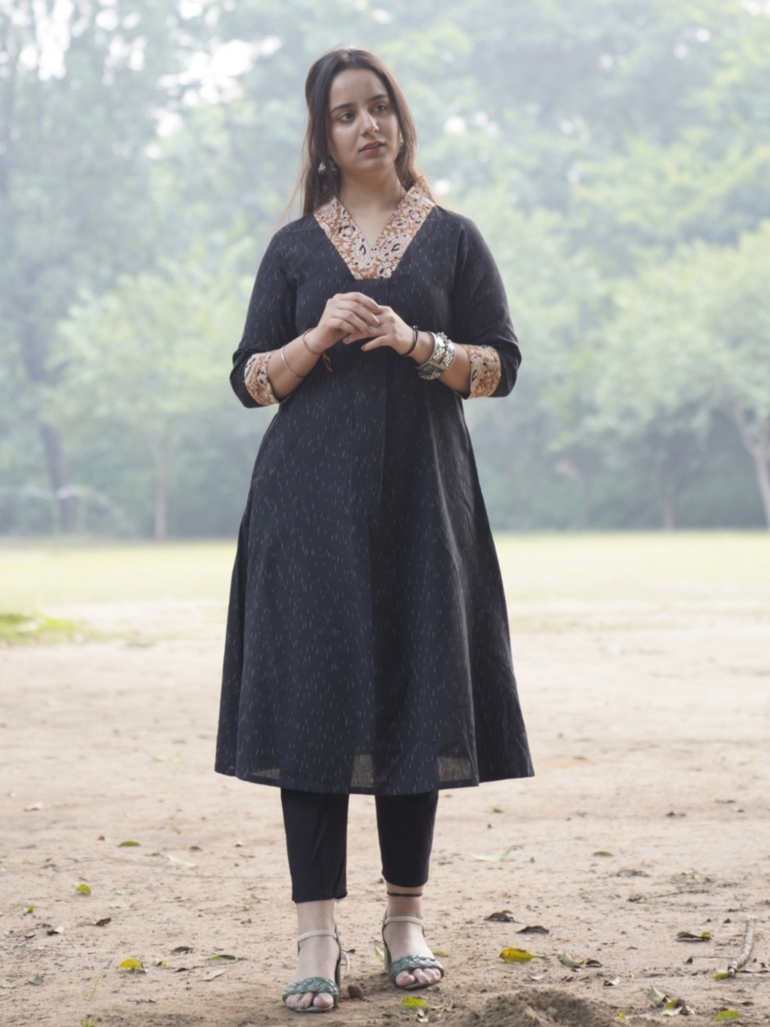black ikkat set