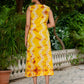 Darzaania Ananya Yellow Midi Dress in Pure Cotton