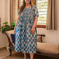 Blue Pinctuck Work Dress Darzaania