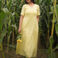 Yellow Jamdani Cotton Dress S to 6XL sizes