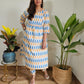 Darzaania Ikkat Cotton Co-Ord Kurta Set 
