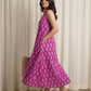 Mehrza Ikat Cotton Long Midi Dress