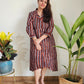 kantha cotton button down dress online
