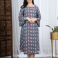 Grey ikat Cotton midi dress online