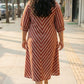 Striped midi dress for plus sizes women clothing