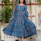 Darzaania Neelaya Ajrakh Work Pure Cotton Dress