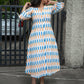 Ivory white ikat cotton dress