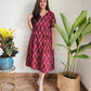 Darzaania Genelia Maroon Ikat Midi Dress