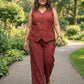 Rust red Ikat Coord Set Darzaania