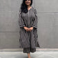 Darzaania Mehak Black Striped Handblocked Cotton Co-ord