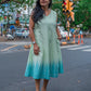 Limi Green Ombre Print Cotton Midi Dress S to 6XL sizes