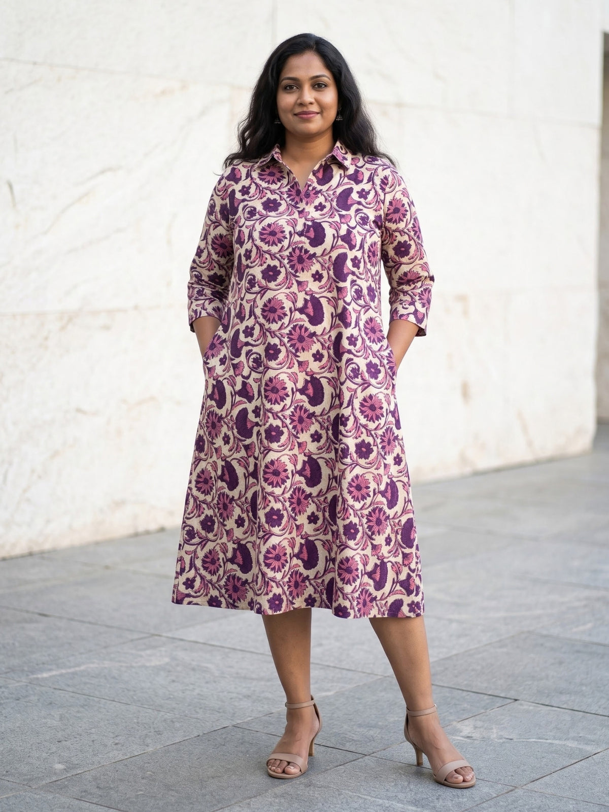 Collared Pure cotton plus sizes dresses for women by Darzaania S to 6XL + sizes