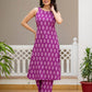 Darzaania Orchid Weave pink and purple handloom Ikat cotton co-ord set front view