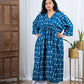Free Size Natural Indigo Kaftan 