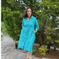 Blue button down dress for women