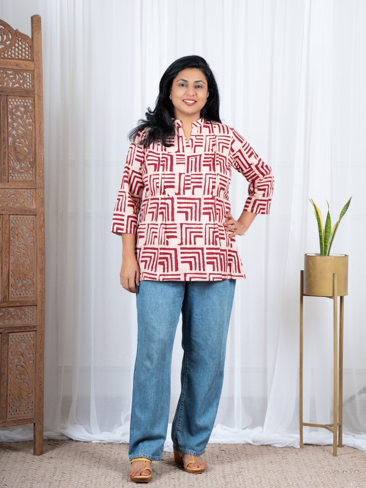 Dabu Cotton Kantha work top