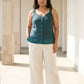 Green pure cotton top for women S to 6XL