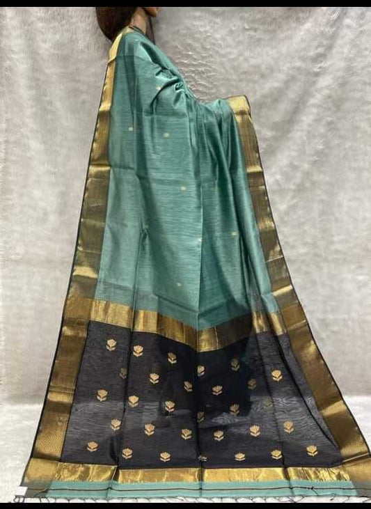 Maheshwari Turquoise color Festival Edition Saree