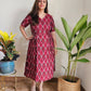 Darzaania Genelia Maroon Ikat Midi Dress