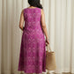 Purple ikat midi dress