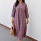 Pure cotton mauve shade midi dress s to 6xl