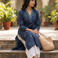 Navy Blue Cotton Kurta