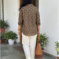 Ikat cotton shirts for women for office work wear, smart casual shirts for women by Darzaania