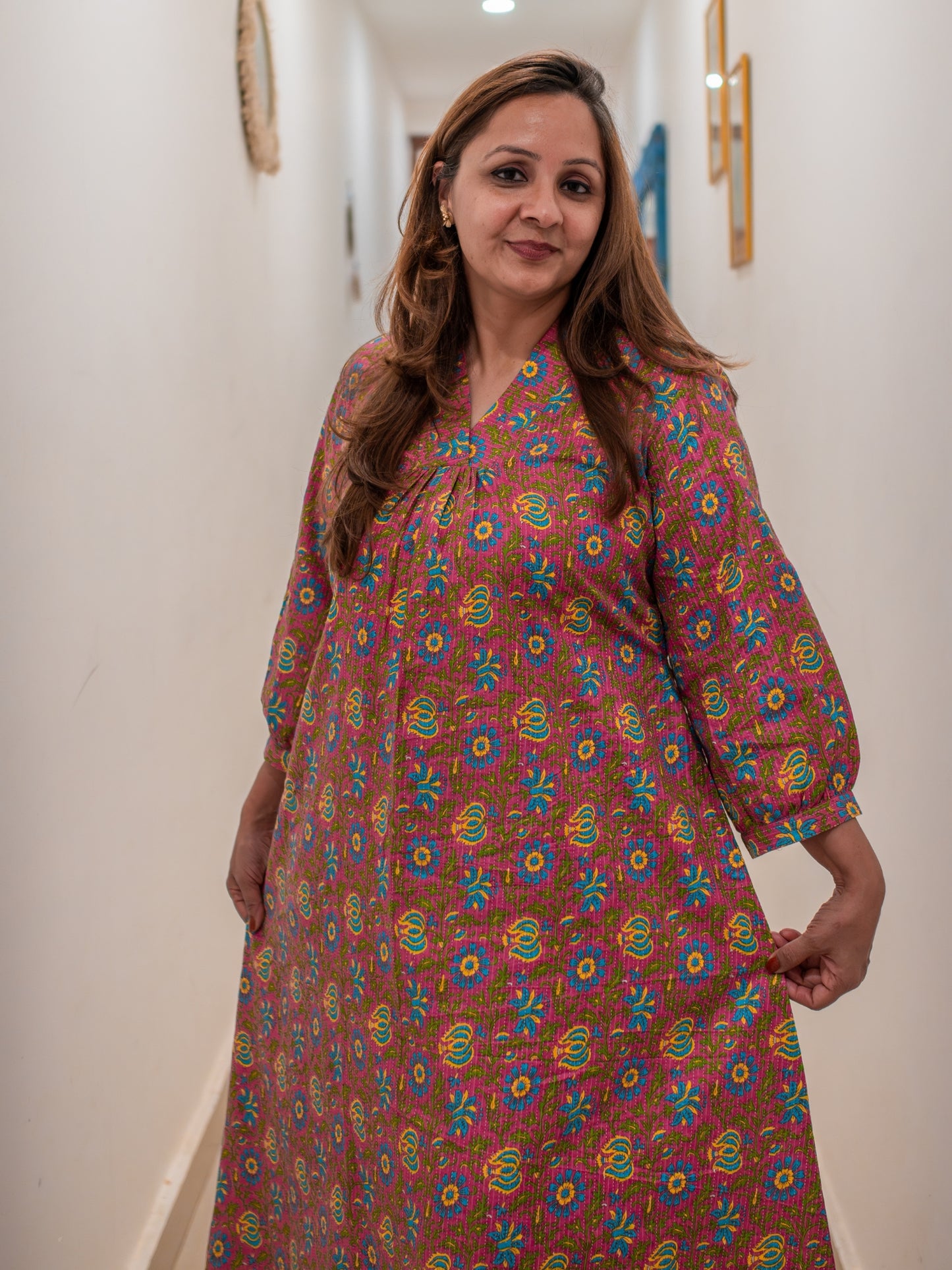 Darzaania Cotton Midi calf length dresses