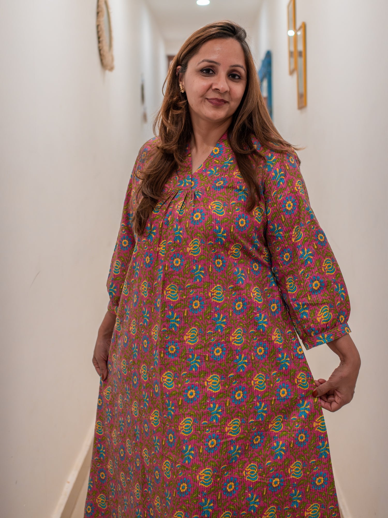 Darzaania Cotton Midi calf length dresses