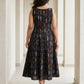 Black Ikat cotton dress by Darzaania
