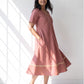 Darzaania Ikat cotton dress for women back view showing full-length flow and Ikat weave