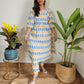 White Ikkat Cotton Co-Ord Kurta Set 