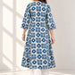 Darzaania Bagru cotton kurta set with white palazzo pants – back view