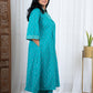 Green Ikkat Kurti with Pants set for women