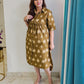 Darzaania Aarunya Olive Button Down Midi Dress