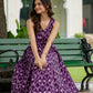 Handmade purple ikkat cotton dress, breathable summer wear for women, Darzaania fashion