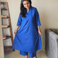 Plus Size Friendly Prism Blue Co-ord Set – Model wearing size XXL