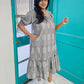 Grey Ikat Exclusive midi dress Darzaania