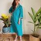 Gree Ikat Cotton Gota Work Festive Dress for women