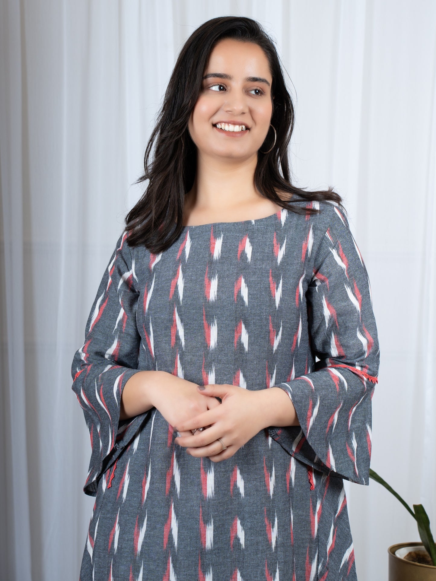 Work wear for women grey cotton dress