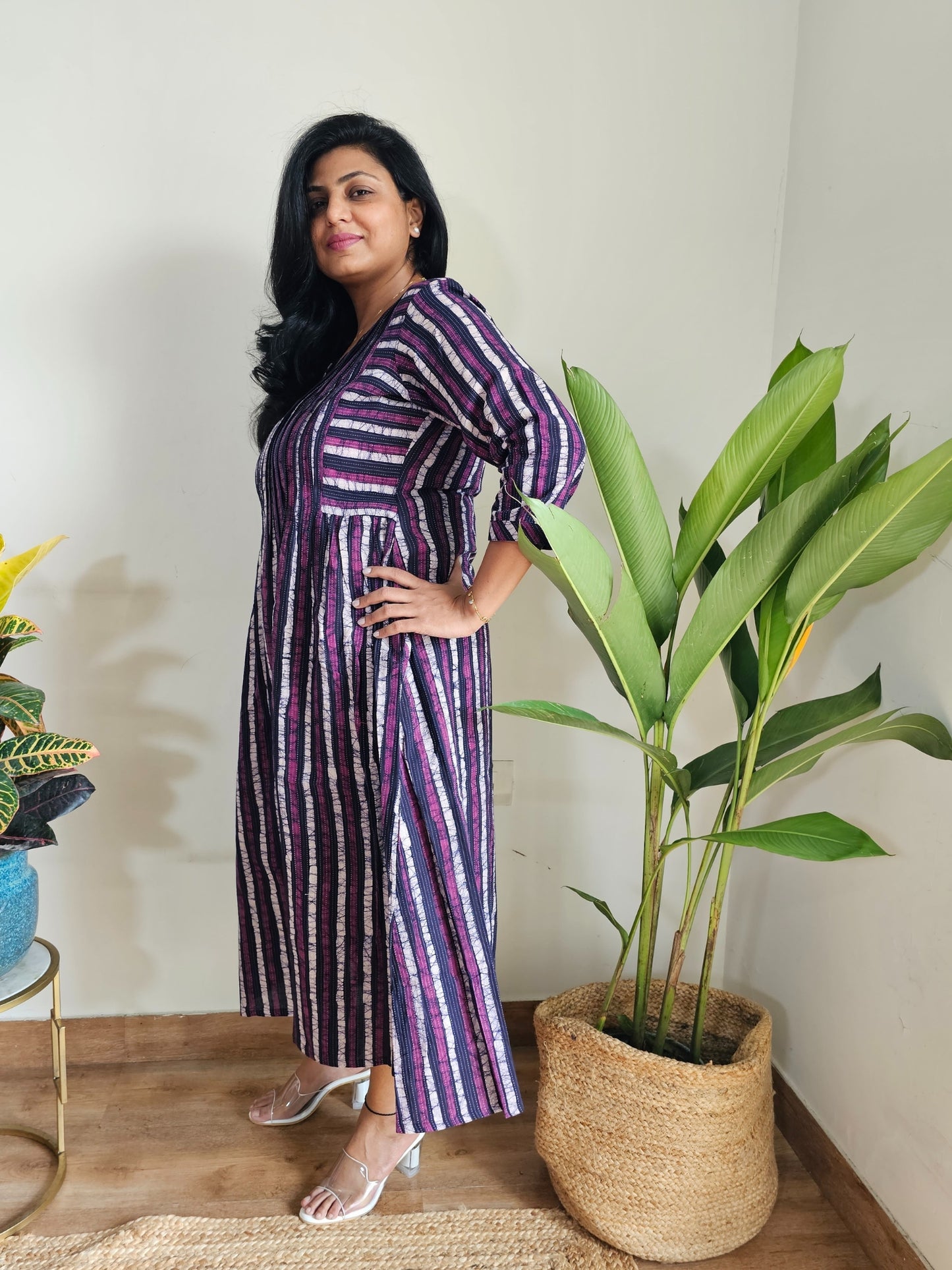 Pure cotton Striped Dress for women