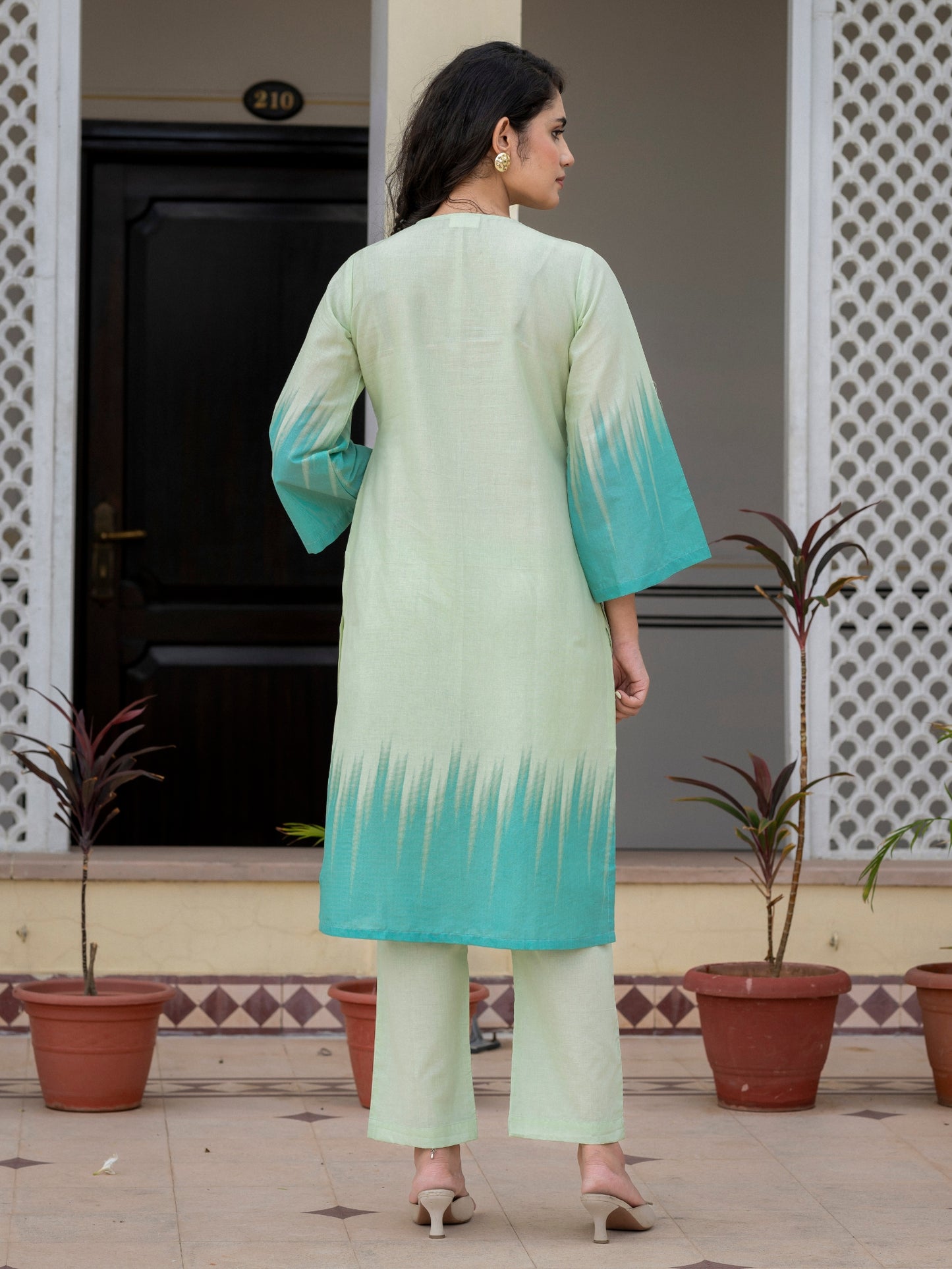 Ombre Kurta set back view