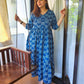 Blue Long Cotton maxi Dress