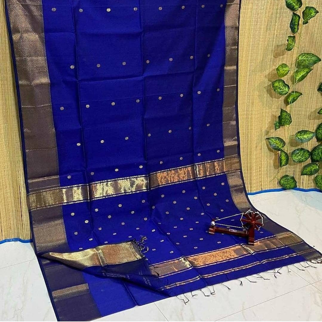 Maheshwari Handloom Jari Border Buti saree