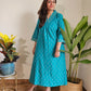 Green Ikat Cotton Dresses in Plus Sizes 