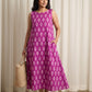 Mehrza Ikat Cotton Long Midi Dress