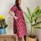 Darzaania Genelia Maroon Ikat Midi Dress