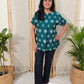 Green Ikkat Work Wear Cotton top for Women