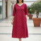 Red Ikat Cotton Dress Darzaania