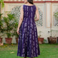 Purple color flared ikat cotton A line dresses for women 